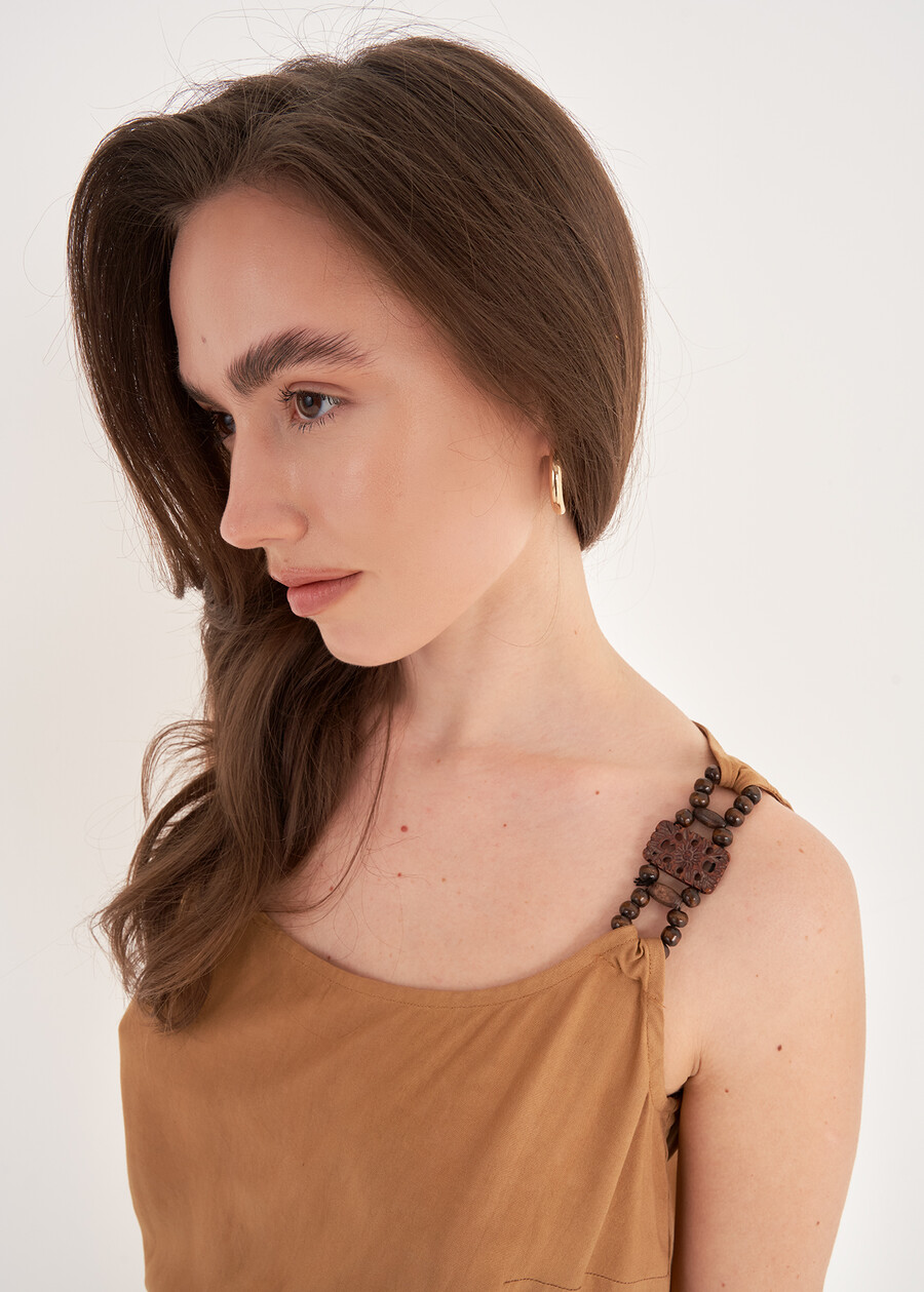Top Thai Con Dettaglio In Legno BEIGE DUNE Donna , immagine n. 2
