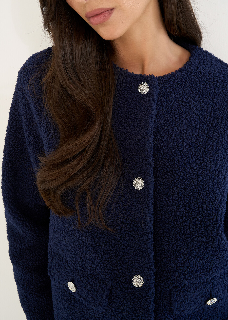 Clay round-neck cardigan BLU Woman , image number 2