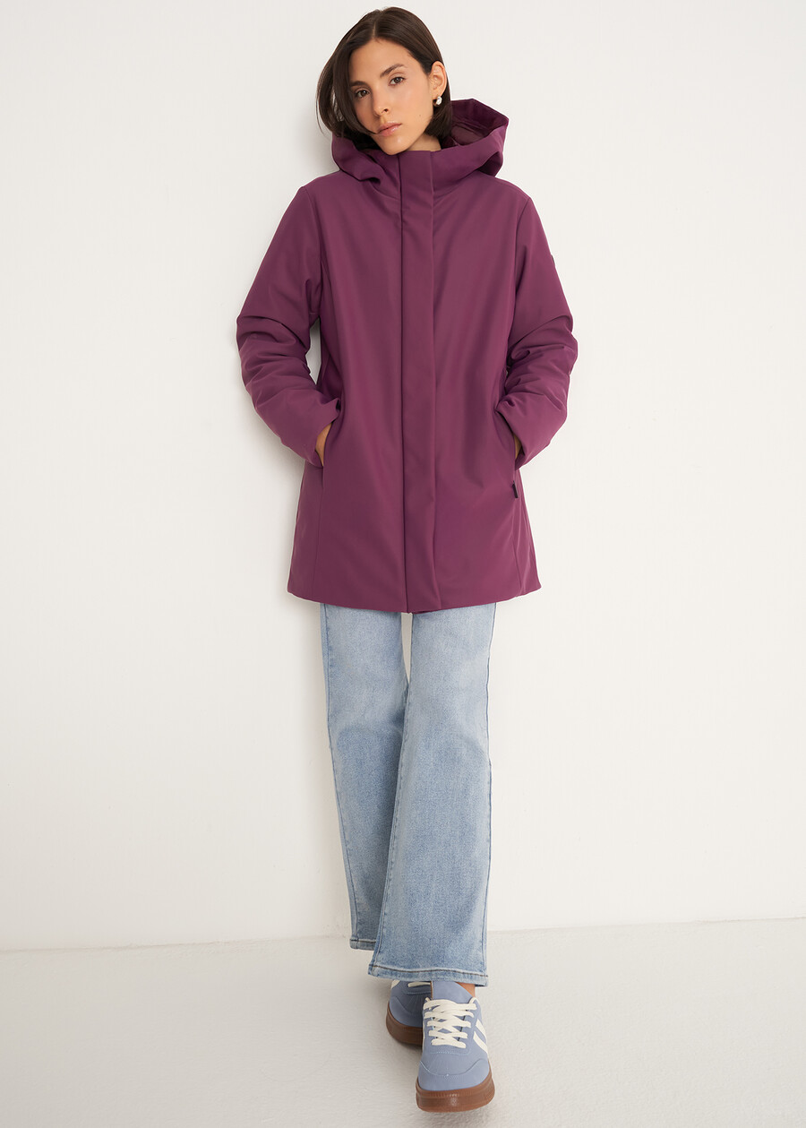 Piotr padded jacket with hood BLU MIDNIGHTVIOLA VINACCIA Woman , image number 2