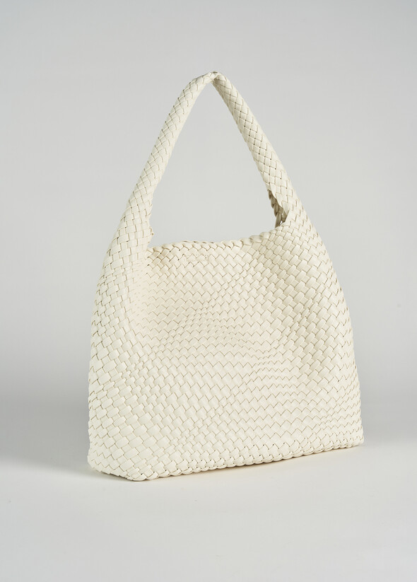 Brass eco-leather sack bag BIANCO BURRO Woman null