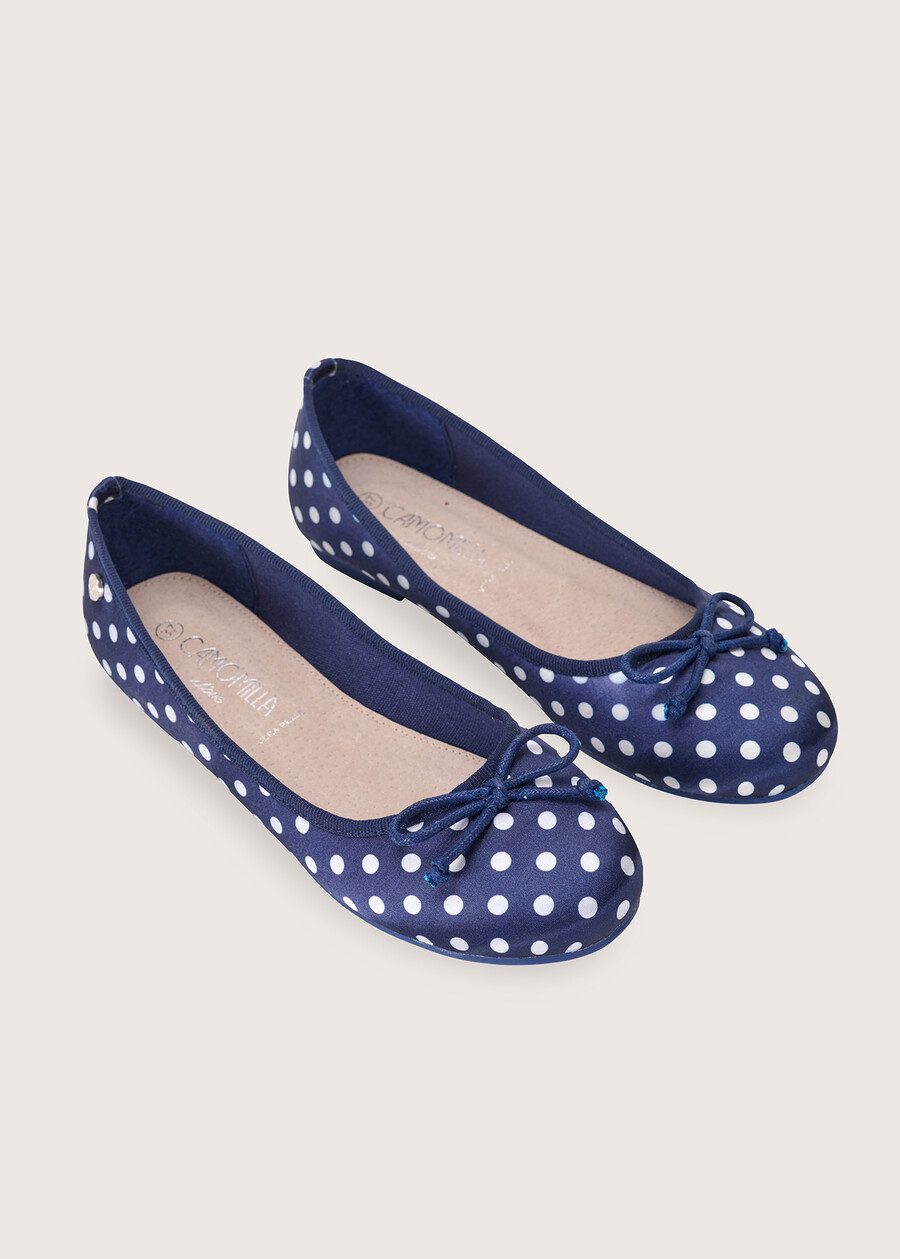 Ballerina Shelly in satin a pois BLUE OLTREMARE  Donna , immagine n. 2