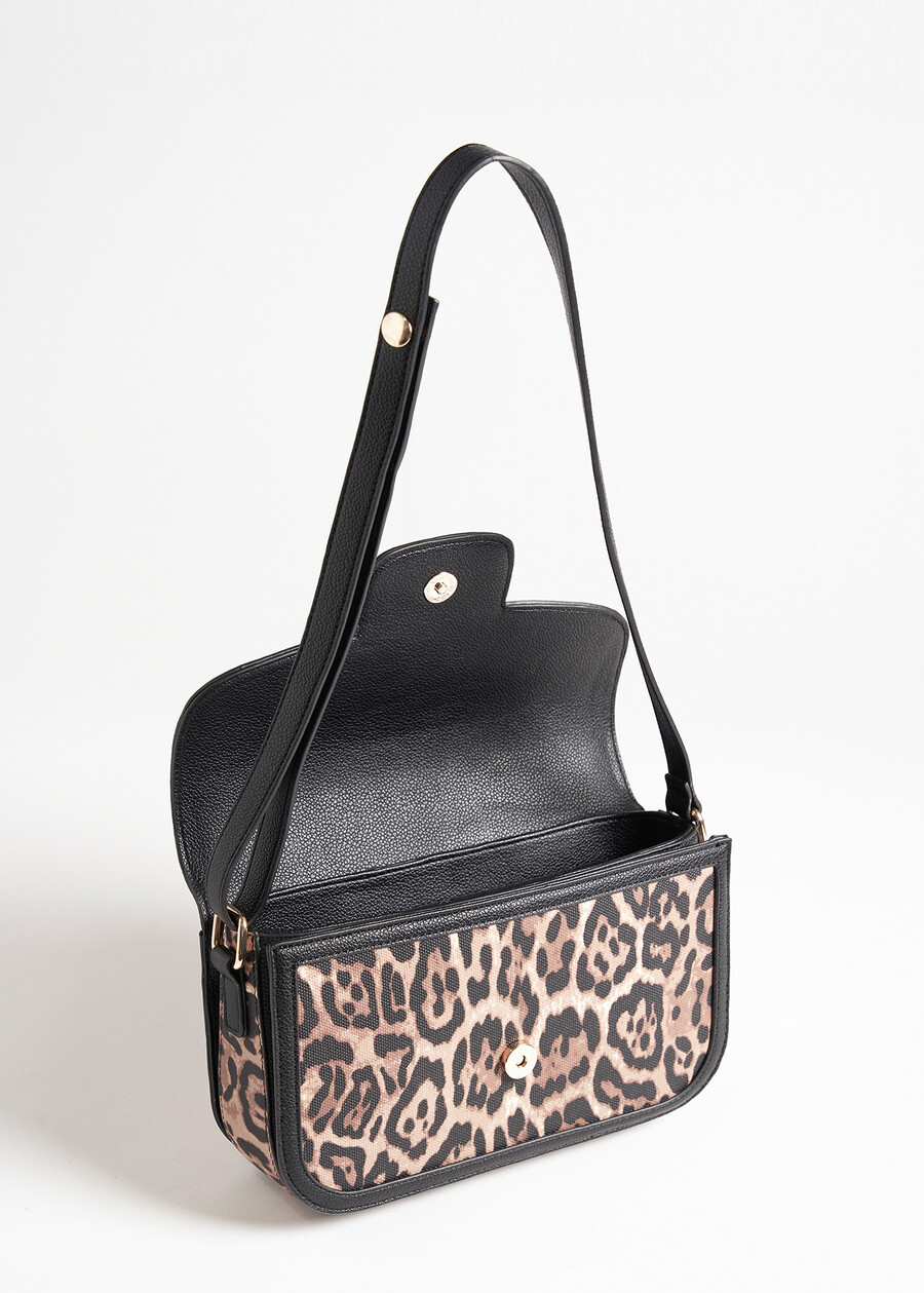 Breona Big animalier crossbody bag NERO BLACK Woman , image number 3