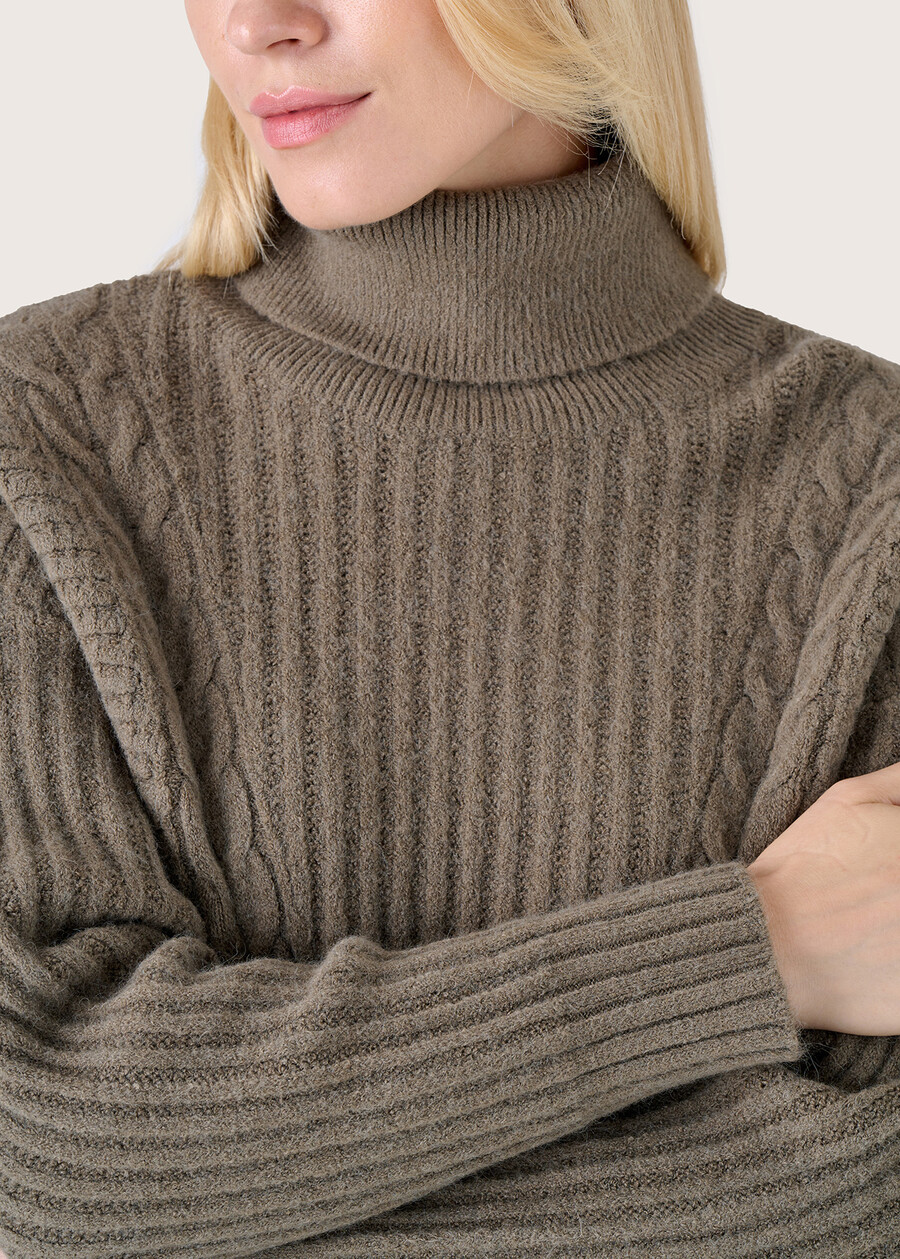 Margarita turtleneck jumper VERDE CAPPERBEIGE GREIGE Woman , image number 3