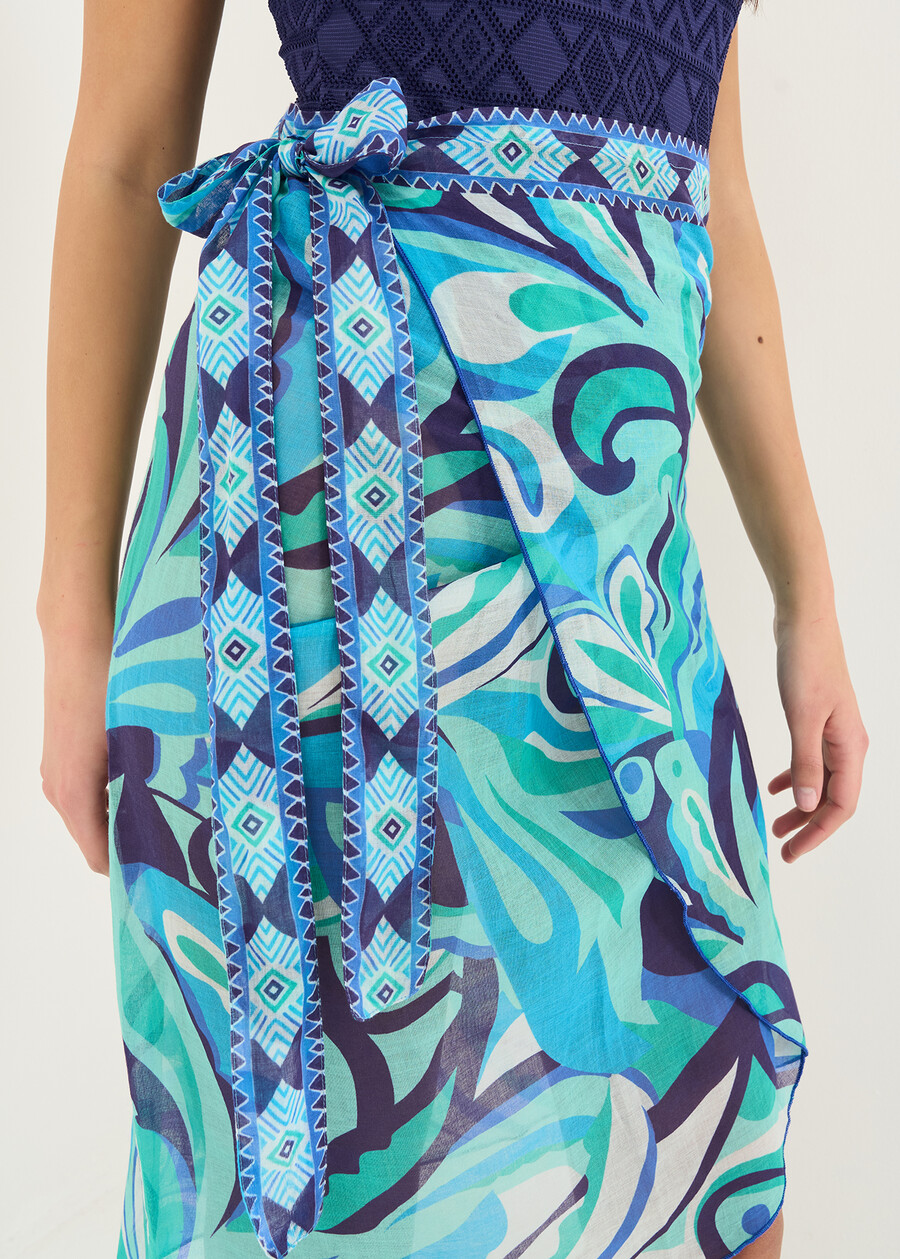 Pareo Perry-A in cotone stampato BLU Donna , immagine n. 2