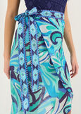 Pareo Perry-A in cotone stampato BLU Donna immagine n. 2