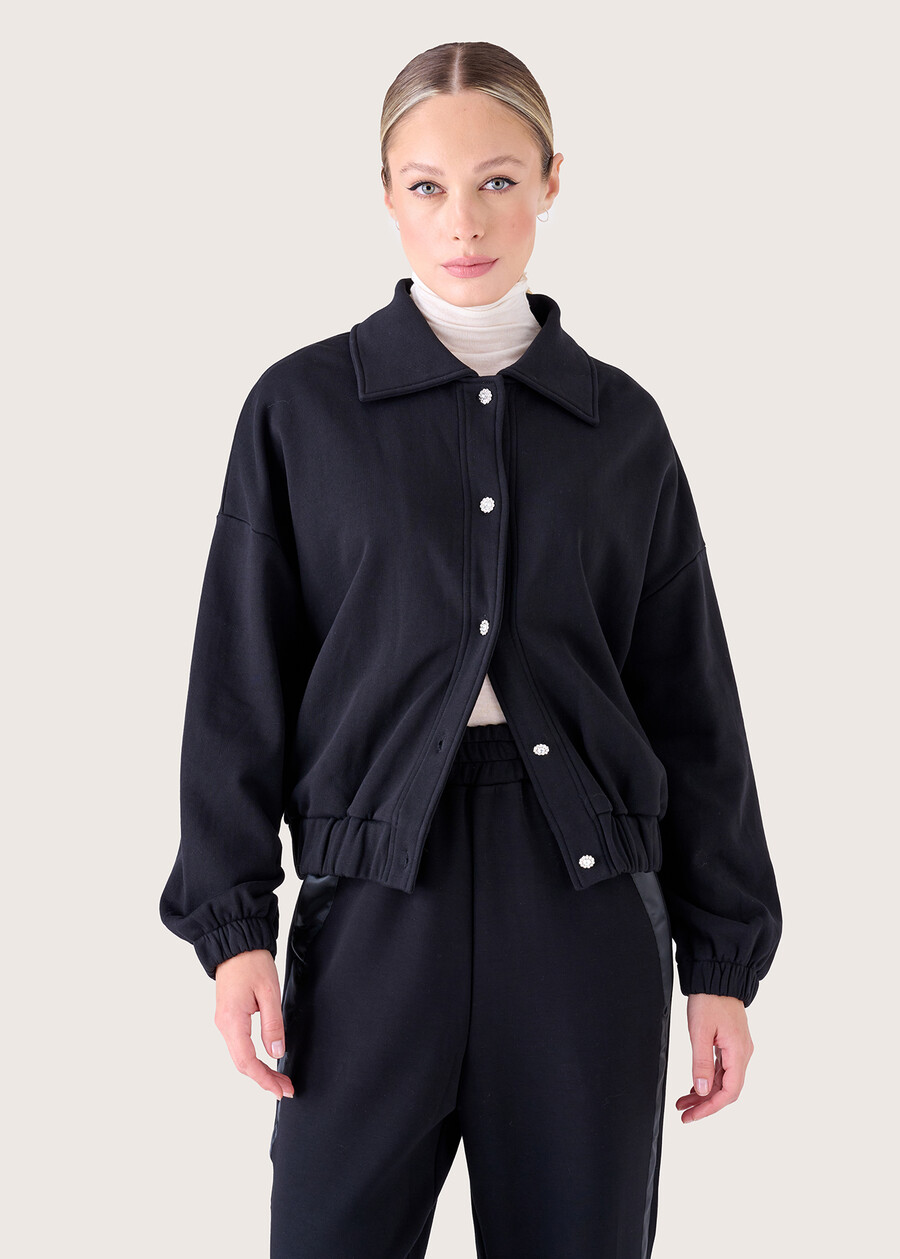 Funky 100% cotton jacket NERO BLACK Woman , image number 1