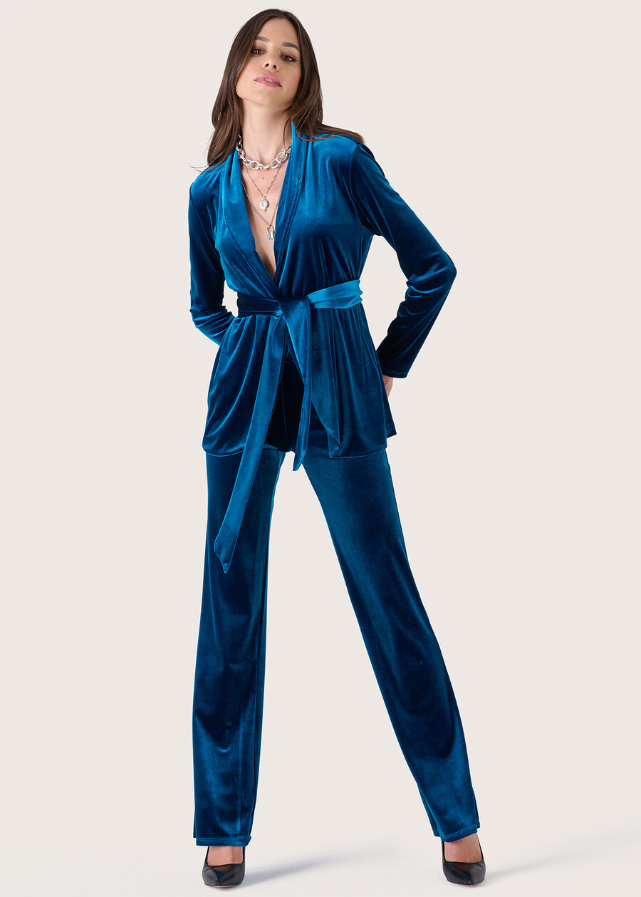 Pantalone Victoria in velluto BLU COBALTO Donna , immagine n. 1