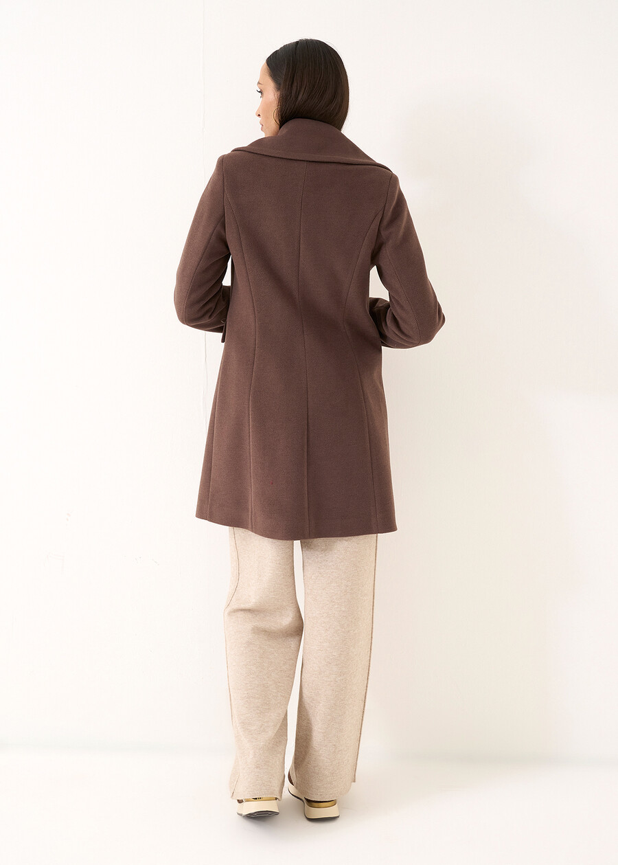Chris single-breasted diagonal wool-blend coat BEIGE LATTEMARRONE Woman , image number 5