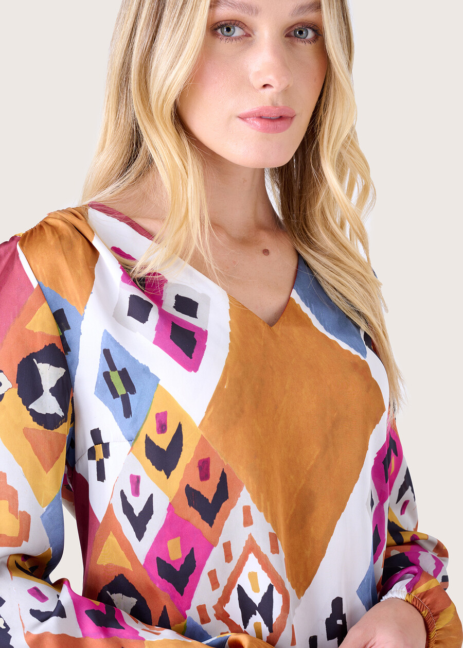Blusa Kate in satin MARRONE SUGHERO Donna , immagine n. 2