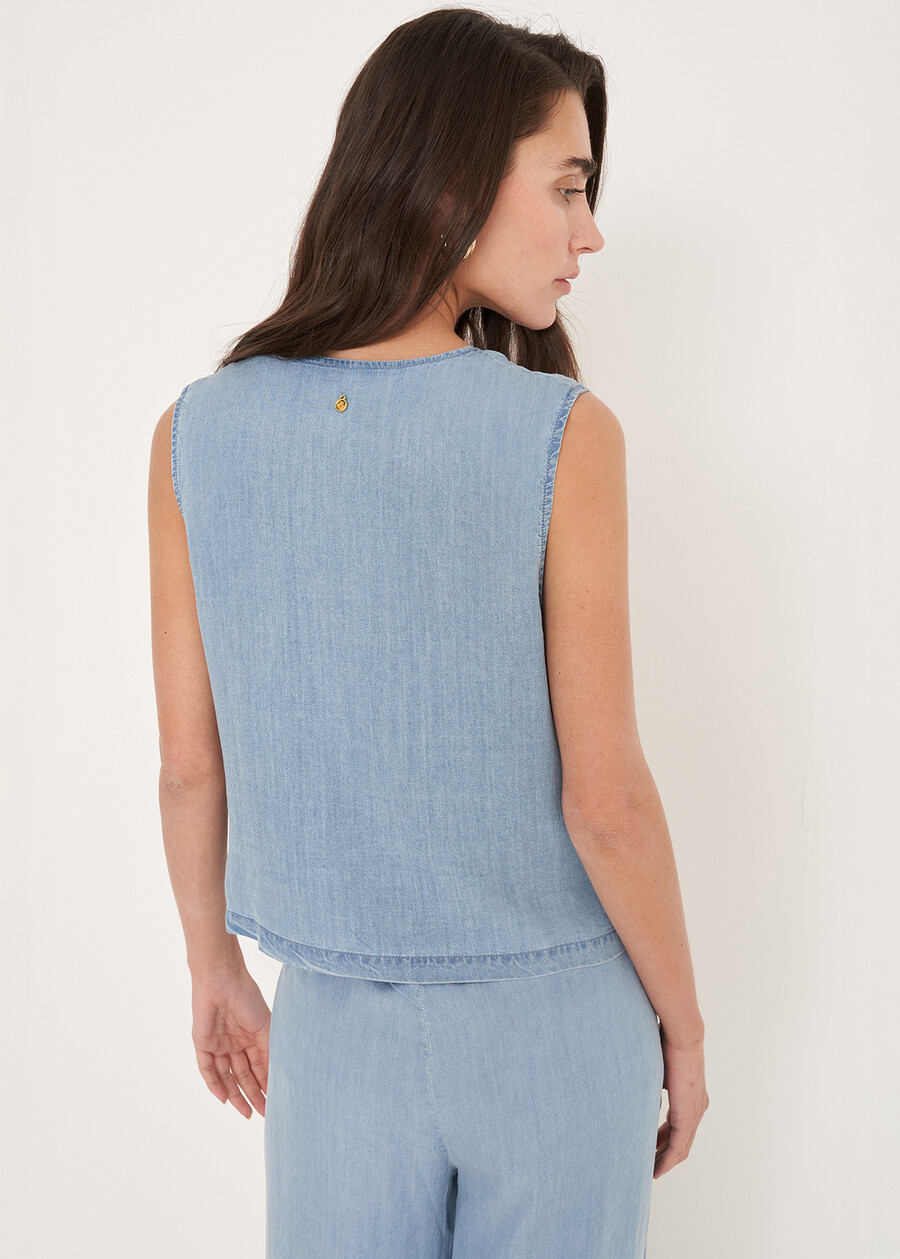 Gilet Genge in cotone e lino

 DENIM MEDIUM DENIM Donna , immagine n. 3