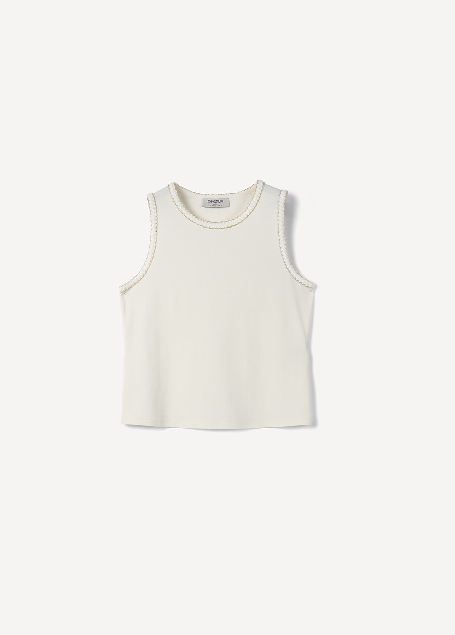 Tecla Sleeveless Top with Strass VERDE ALGABIANCO BURRO Woman , image number 4