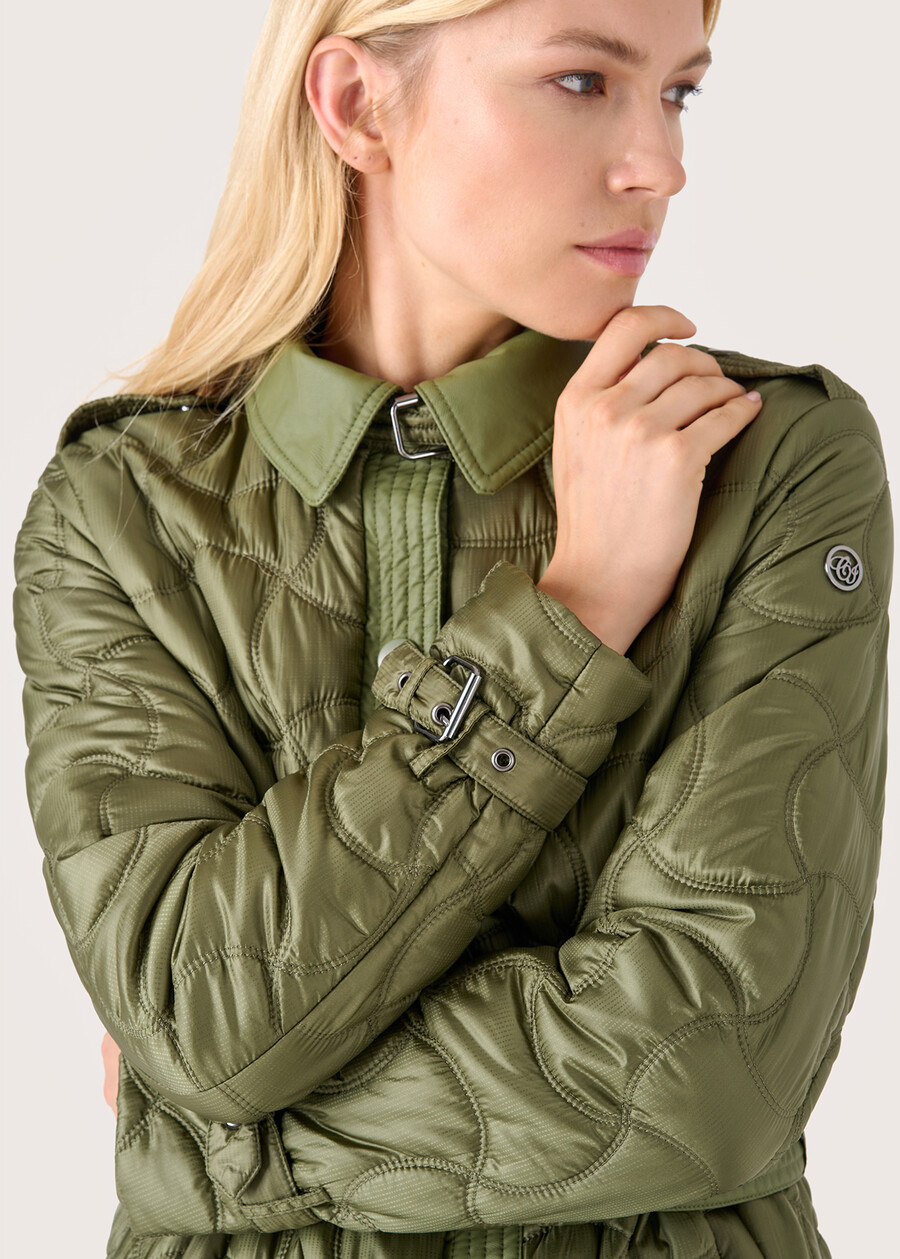 Taylor matelassé trench coat VERDE CARCIOFO Woman , image number 2