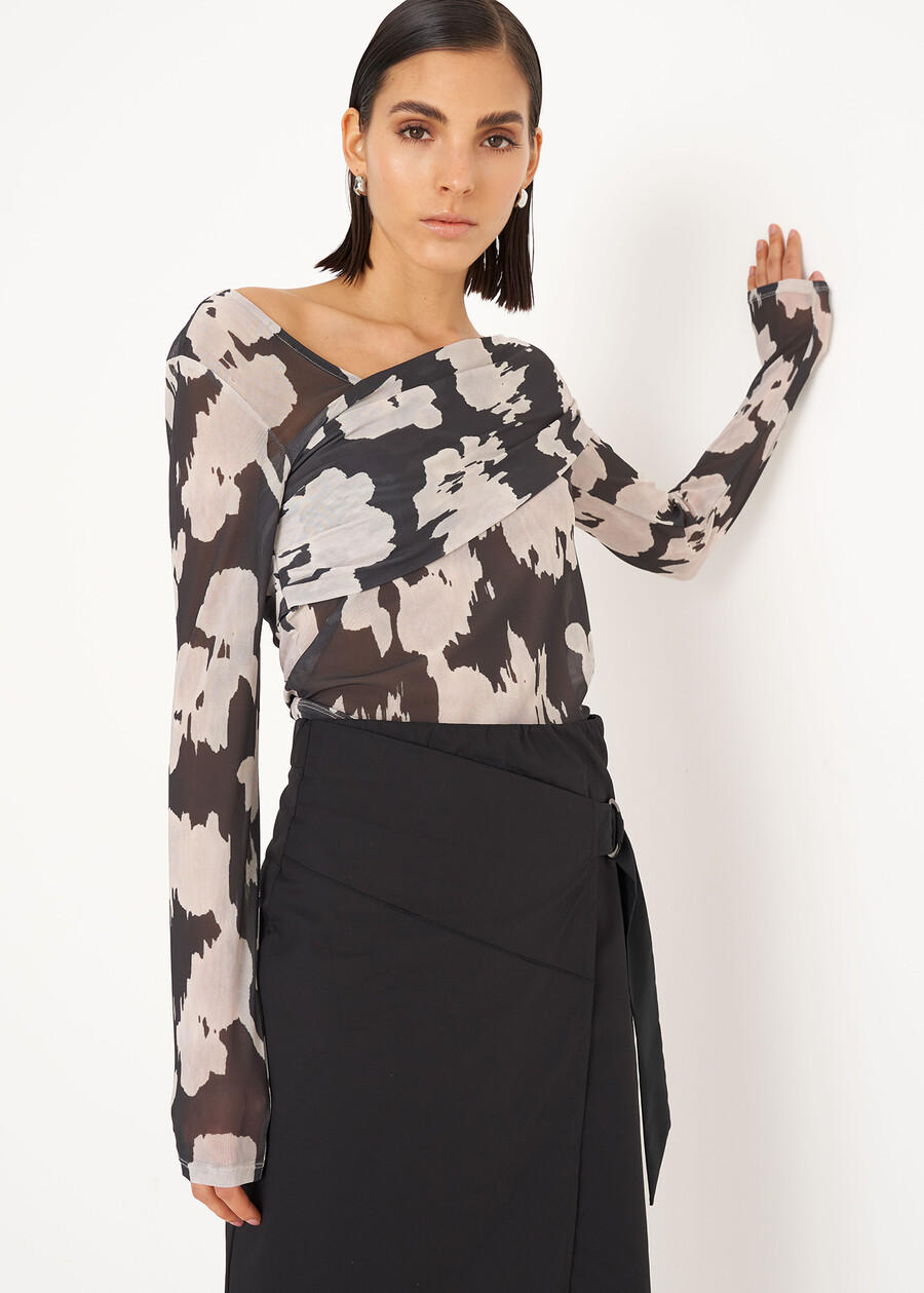 Maglia Sardi in tessuto mesh NERO BLACK Donna , immagine n. 2