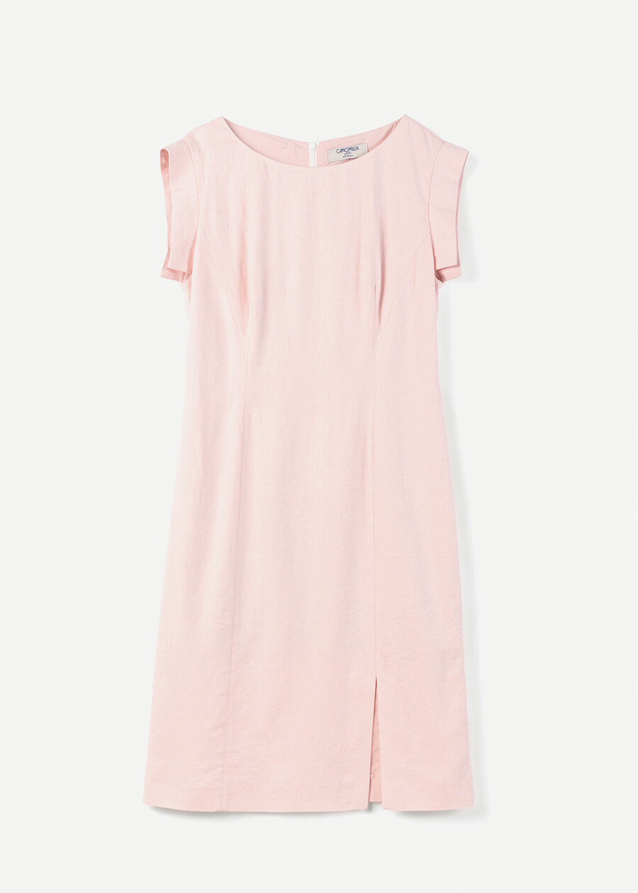 Abito Afef a tubino in misto lino ROSABIANCO WHITE Donna , immagine n. 5