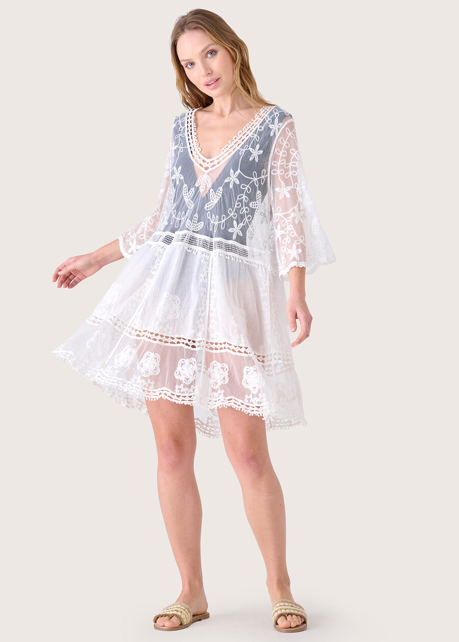 Blusa Borea con ricami in pizzo BIANCO Donna , immagine n. 1