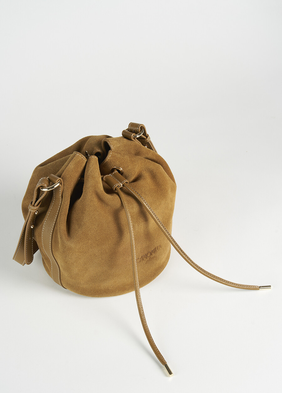 Secchiello Bizia 100% vera pelle BEIGE CAMEL Donna , immagine n. 2