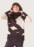 Marta abstract pattern jersey BEIGE LANA Woman image number 2