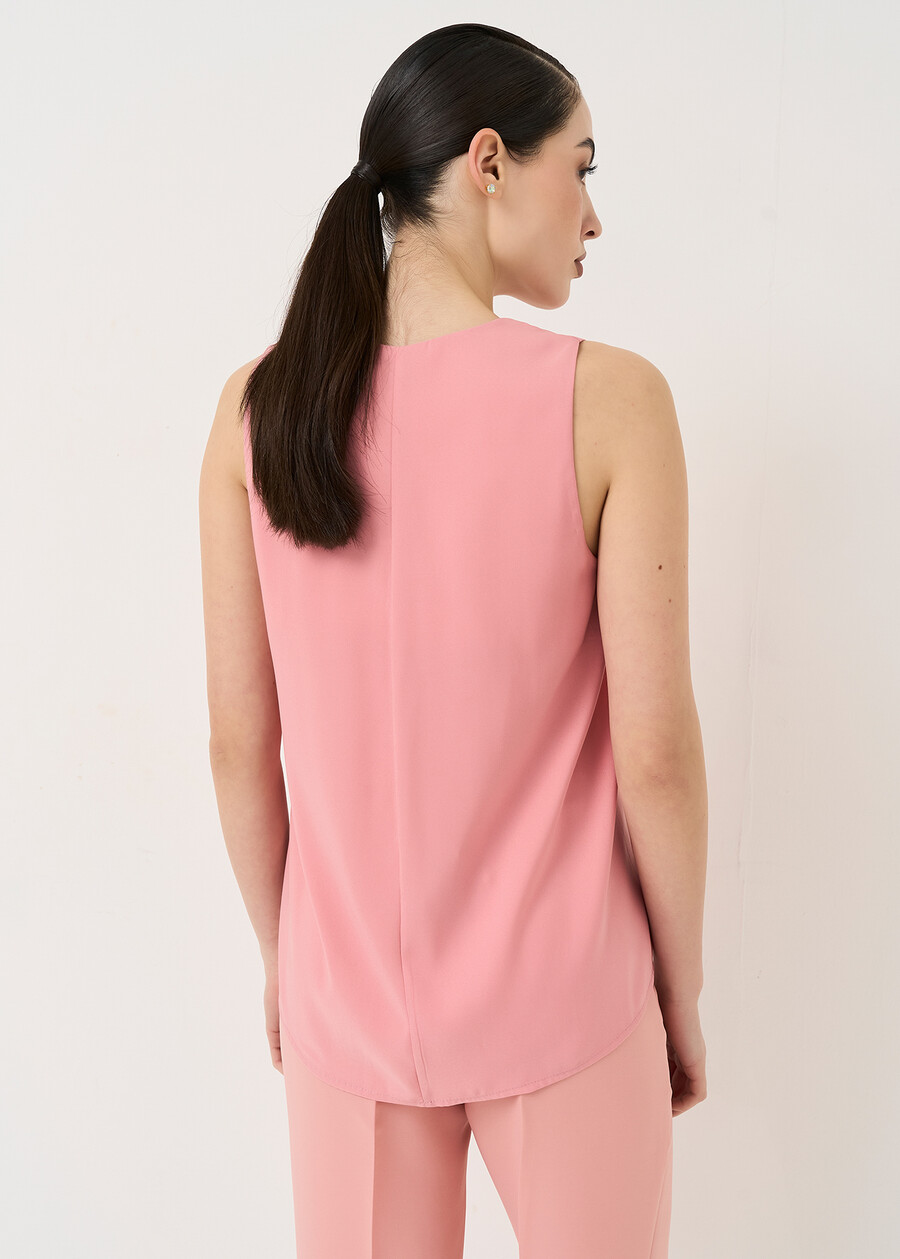 Top Tullio in satin con scollo a V ARANCIONEBEIGE Donna , immagine n. 4