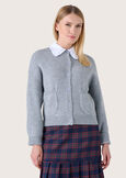 City shirt collar cardigan GRIGIO LIGHT GREY Woman image number 1