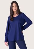 Suprise satin and viscose blouse BLUE DARK BLUE Woman image number 1