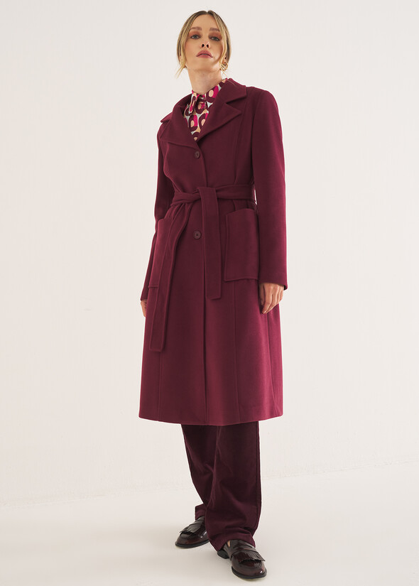 Cappotto Clotilde con cintura Cappotto Clotilde con cintura ROSSO CHIANTI Donna null