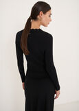 Cher cardigan with pearl-effect buttons NERO BLACK Woman image number 3