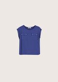 Sonte modal blend t-shirt VERDE ASPARAGOBLU MEDIUM BLUE Woman image number 4