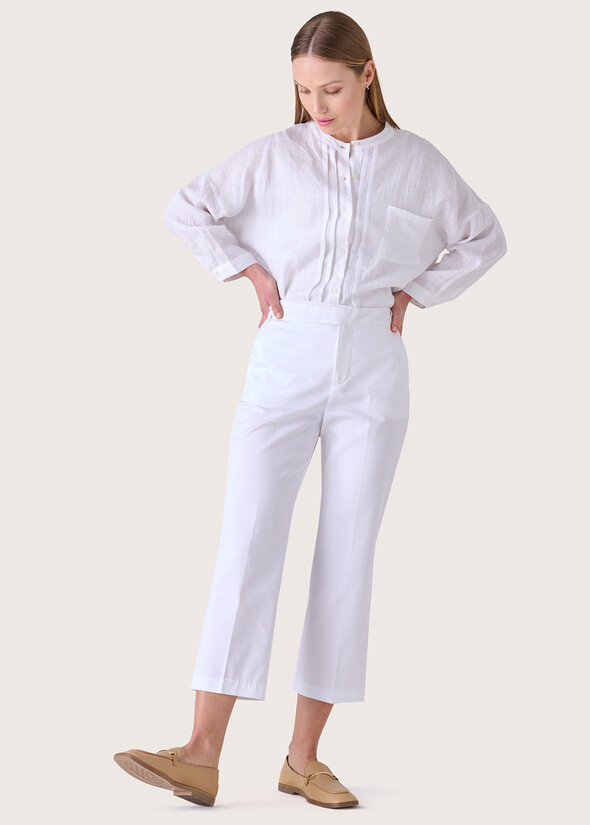 Pix cotton blend Capri trousers BIANCOBLU AVION Woman null