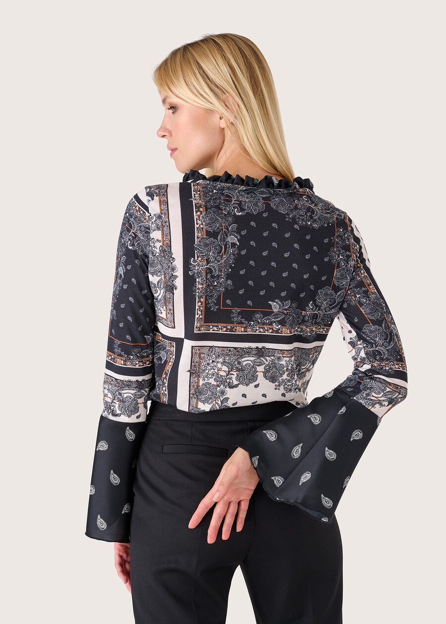 Rosa double-fabric blouse NERO Woman , image number 3