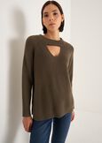 Marcella round-neck sweater VERDE ALGAMARRONE TERRA Woman image number 2