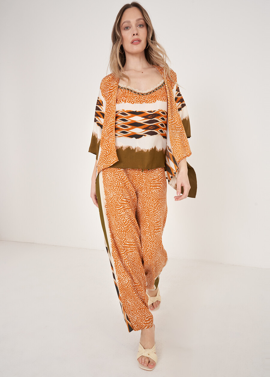 Kimono Chiasso Fantasia Etnica GIALLO GRANO Donna , immagine n. 5