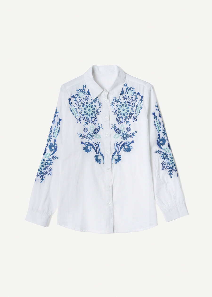 Carolyn embroidered cotton shirt BIANCO WHITE Woman , image number 4