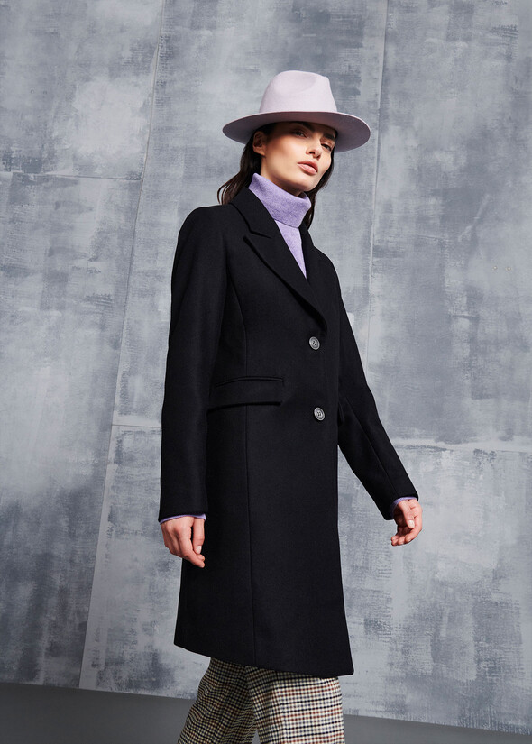 Clotilde cloth coat NERO BLACKGRIGIO MEDIUM GREY Woman null