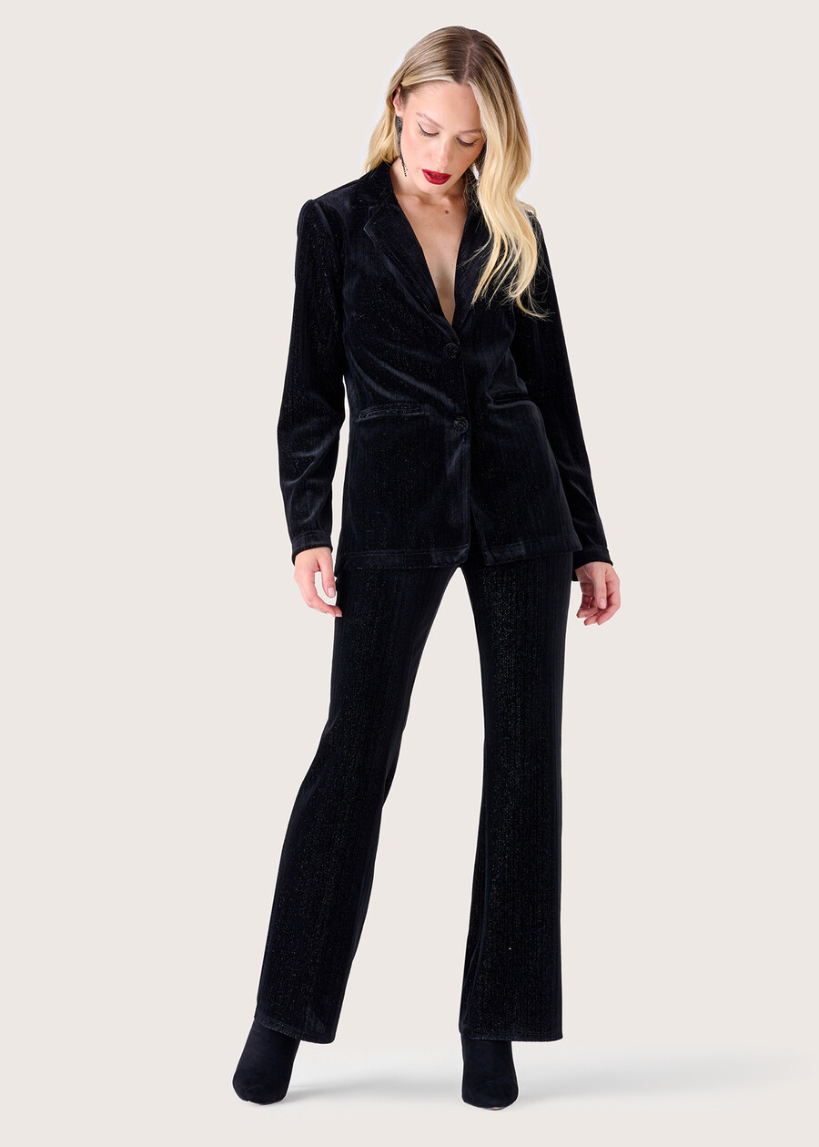 Victoria velvet trousers NERO BLACK Woman , image number 1