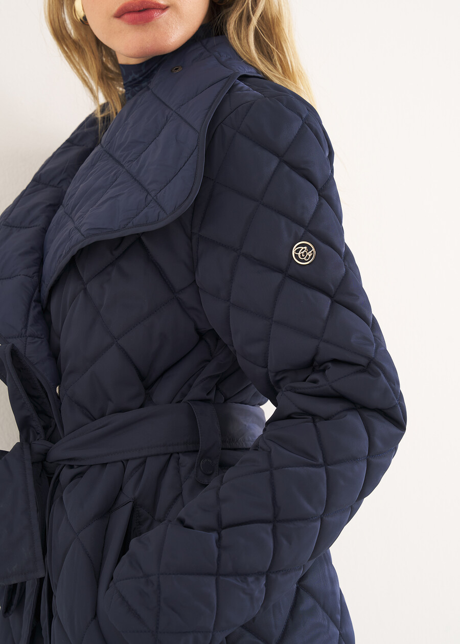 Piumino Paggy con cintura BLU MIDNIGHTVIOLA VINACCIA Donna , immagine n. 3