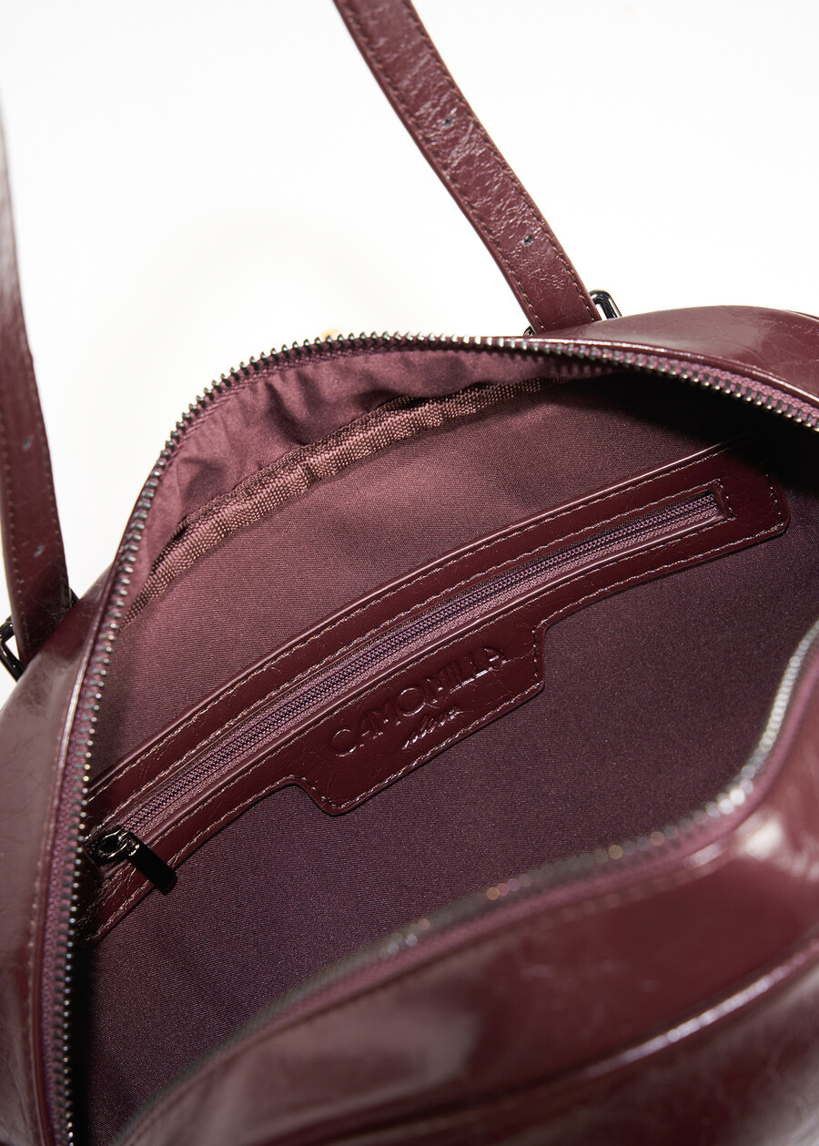 Bagary crinkled faux leather duffle bag NERO BLACKVIOLA VINACCIA Woman , image number 3