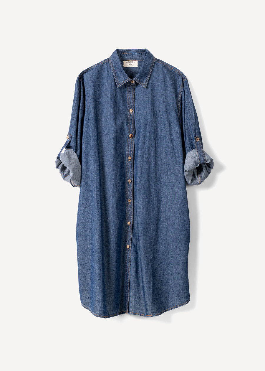 Clea long chambray shirt DENIM Woman , image number 5