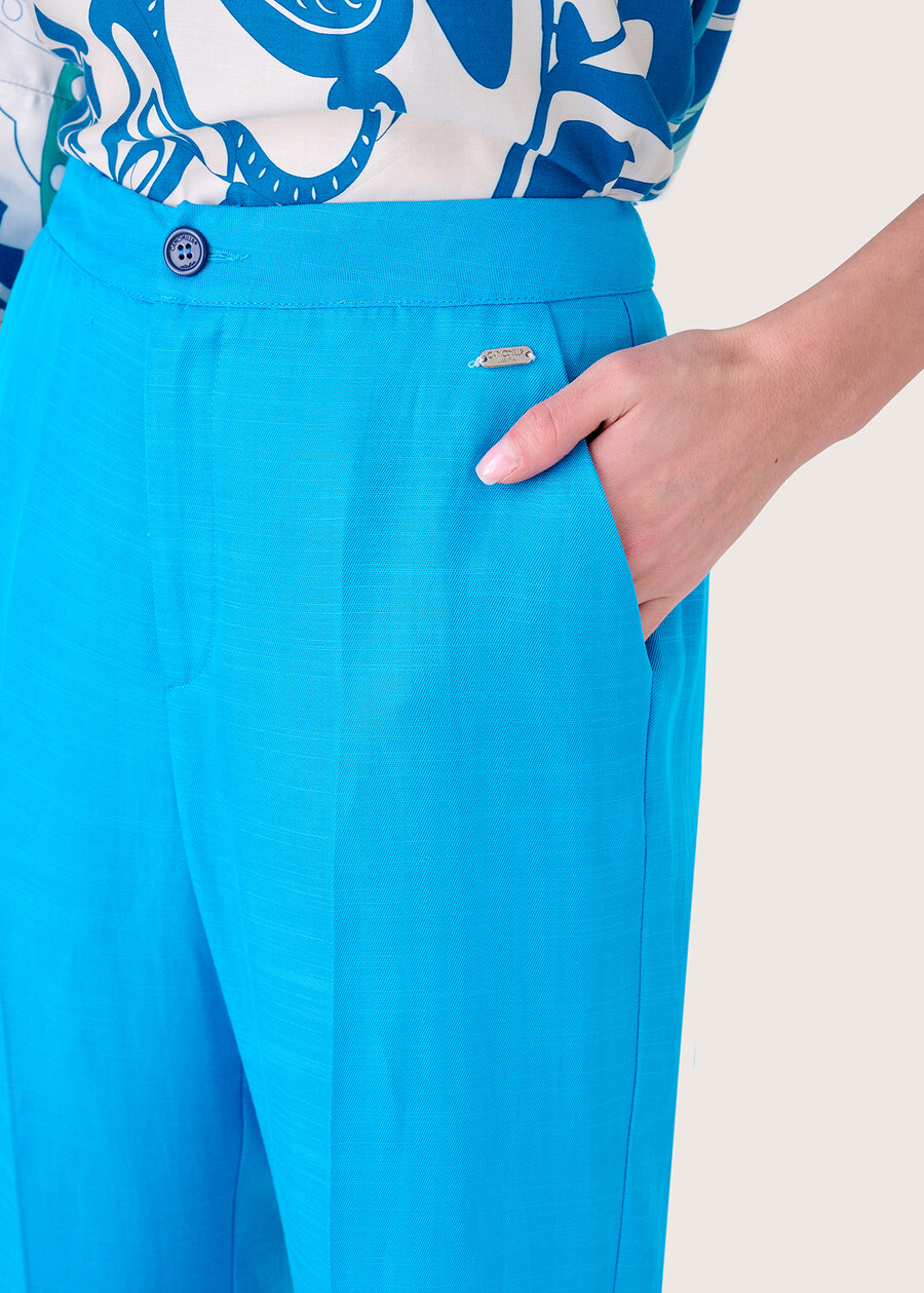 Pantalone Alice in misto lino BLUE PACIFICMARRONE MOKA Donna , immagine n. 3