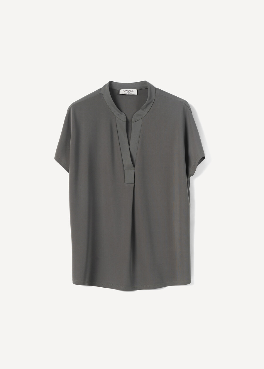T-shirt Selva Con Collo Coreana VERDEMARRONE TERRA Donna , immagine n. 5