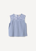 Tiziano cotton blend top with lace BLU AVION Woman image number 4