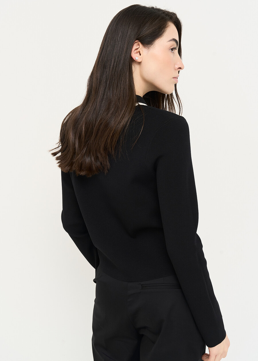 Cardigan Cody con scollo polo NERO BLACK Donna , immagine n. 3