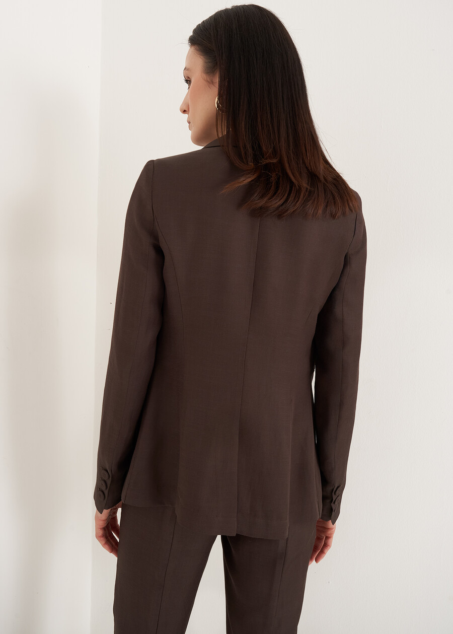 Giacca Giulia In Lino E Viscosa MARRONE JAVAARANCIO CAROTENE Donna , immagine n. 4