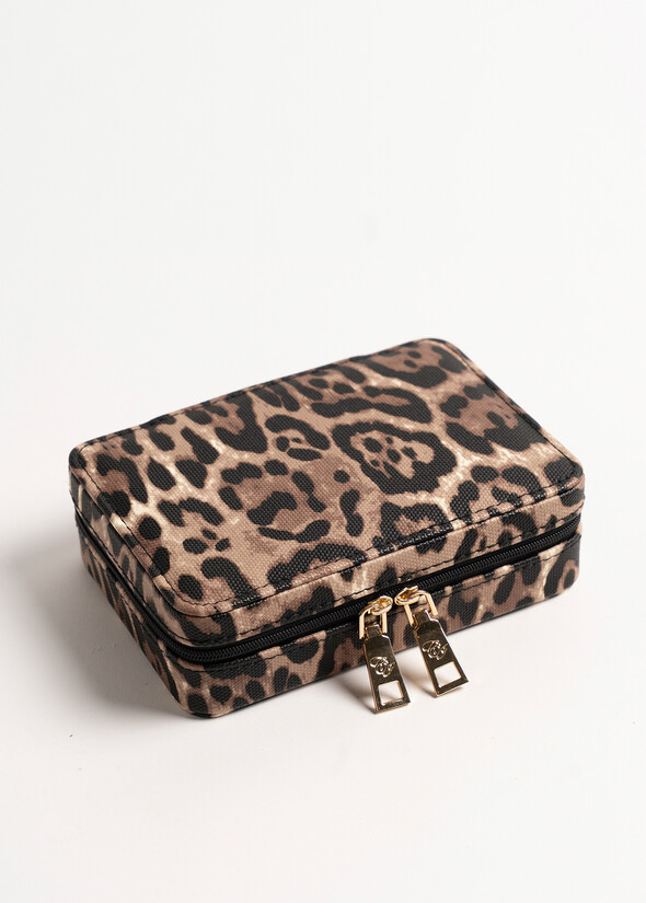 Baylie animal-print eco-leather jewelry case NERO BLACK Woman null