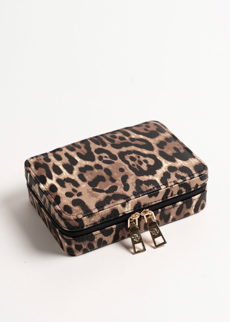 Baylie animal-print eco-leather jewelry case NERO BLACK Woman , image number 1