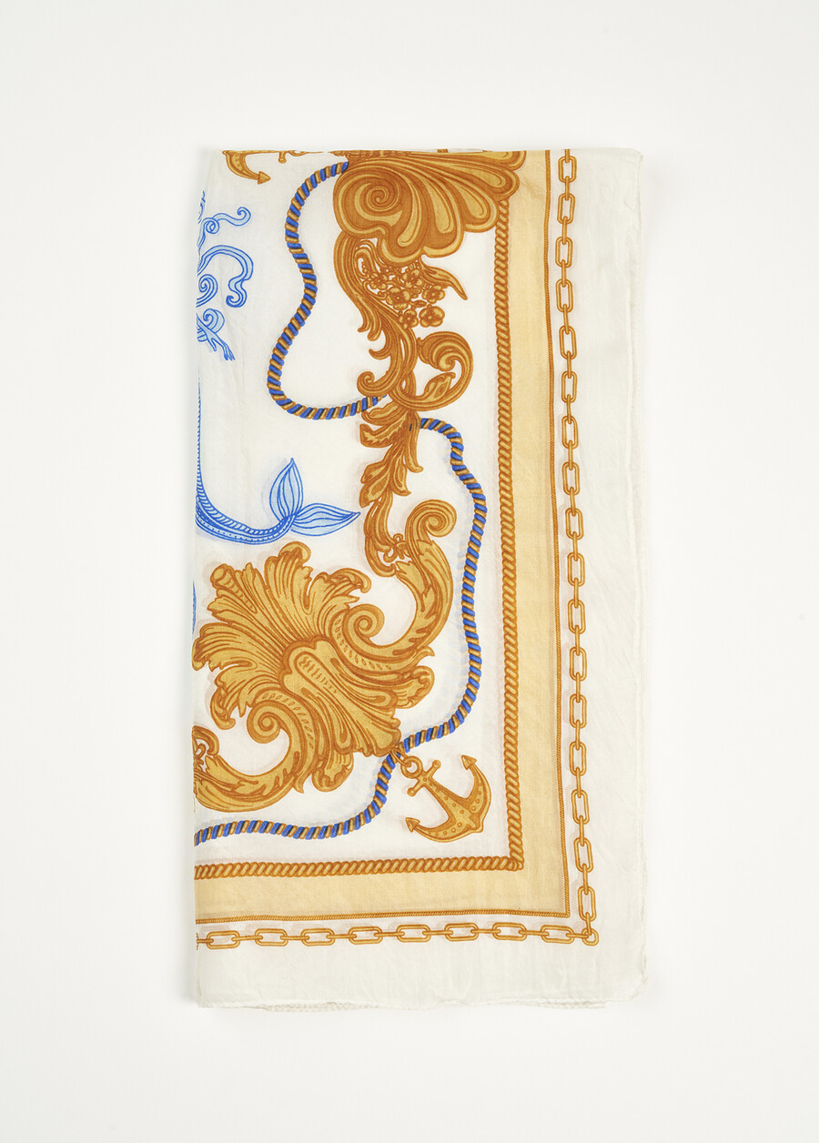 Simona 100% silk scarf BIANCO WHITEBIANCO WHITE Woman , image number 2