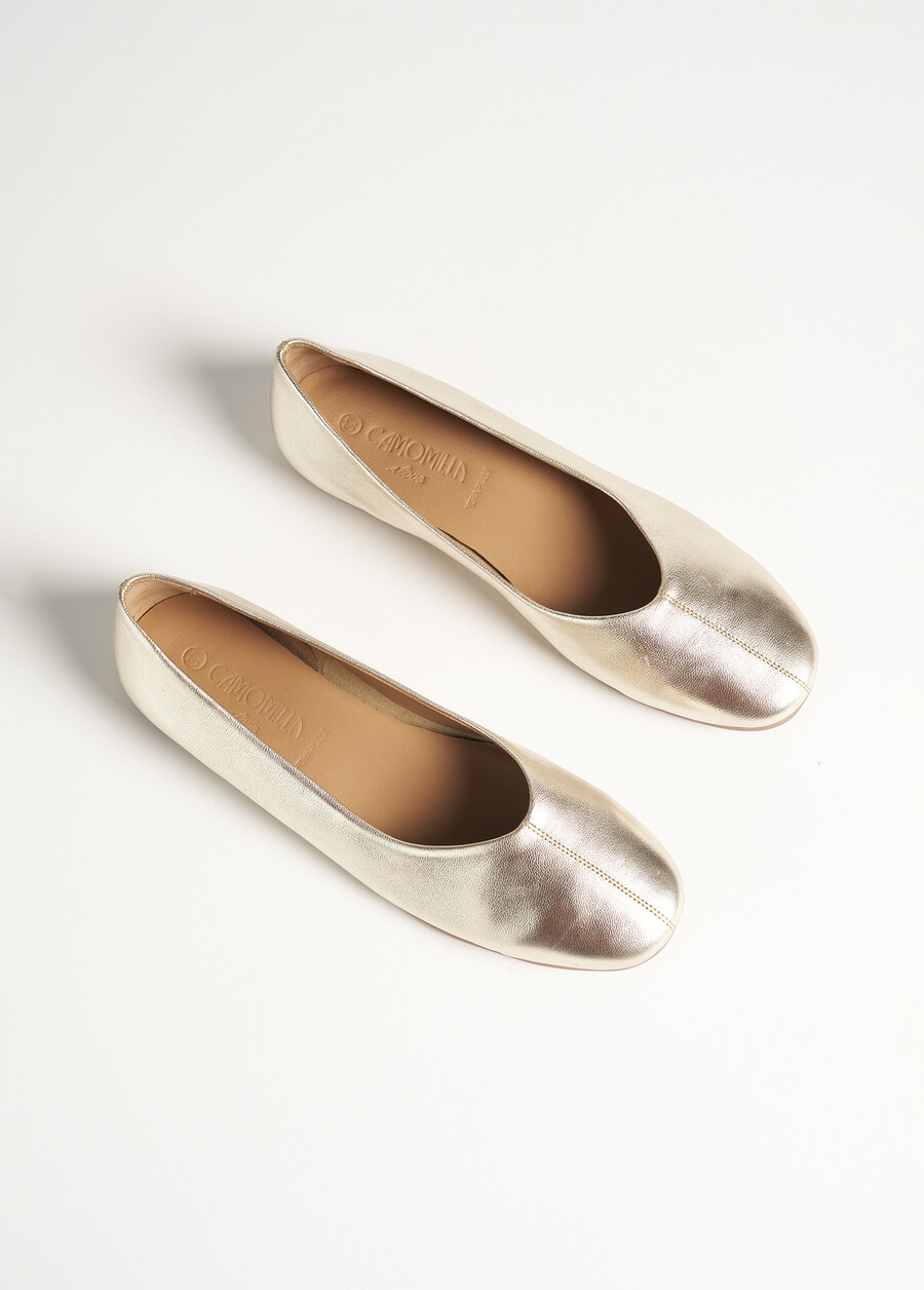 Ballerina Shayla 100% vera pelle GOLD Donna , immagine n. 3