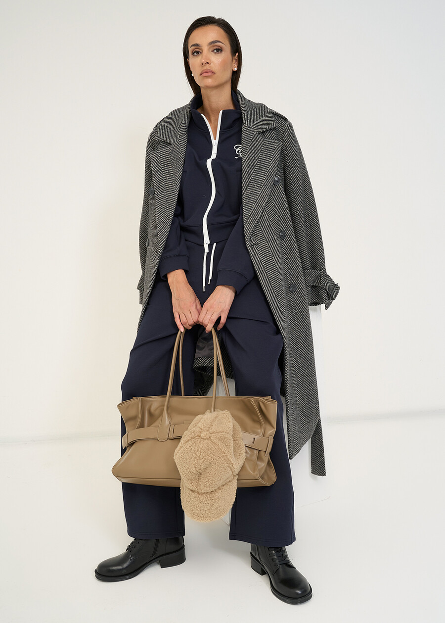 Charlot herringbone trench coat GRIGIO GREY Woman , image number 6