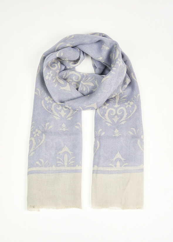 Sciarpa Sara in lana e modal BLU CELESTE Donna null