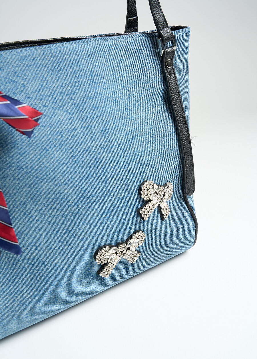 Shopping Bely in denim e strass CELESTE POLVERE Donna , immagine n. 3