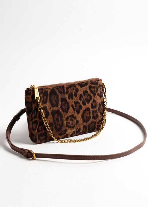 Tonga Sauvage animal print crossbody MARRONE CARAMELLO Woman null